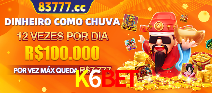 Banner do programa de recompensas Recomende para amigos do K6BET, detalhando os bônus por convidar amigos, com prêmios que chegam a R$288.888.